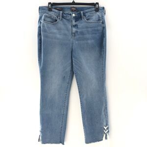 NYDJ‎ Sheri Slim Ankle Jean with Laced Side Slits Size 14